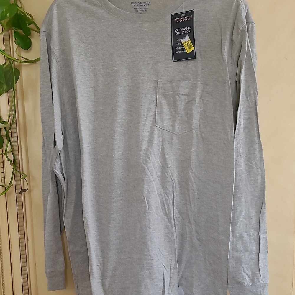 Roundtree & Yorke Light Gray Long Sleeve Shirt